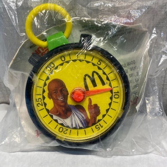 NIP Vtg Michael Jordan McDonald’s Happy Meal Toy Stopwatch 1991 NEW IN PACKAGE - Picture 1 of 5